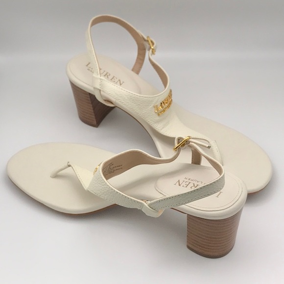 Ralph Lauren Wescott cream  tumbled, leather sandals, size 8.5 NWT - Picture 3 of 9